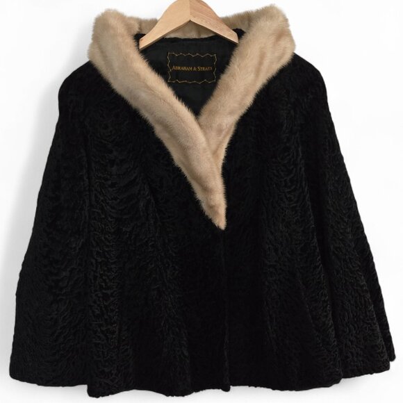 Abraham & Straus Jackets & Blazers - Vintage Abraham & Straus Fur Collar Coat Women's Crushed Velvet Union Made M/L